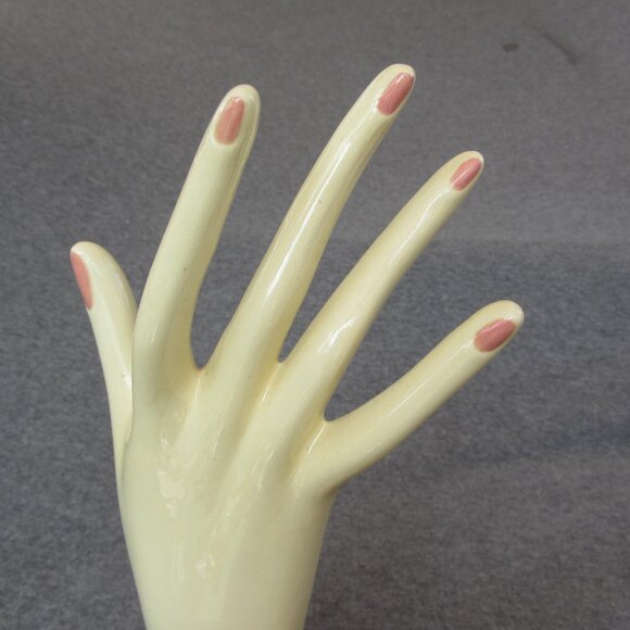 ceramic hand jewelry holder 1983 vintage (w3086) - Picture 6 of 9